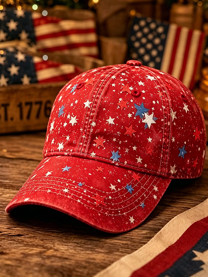 Unisex 250th Anniversary America 1776-2026 Flower Art Print Casual Hat
