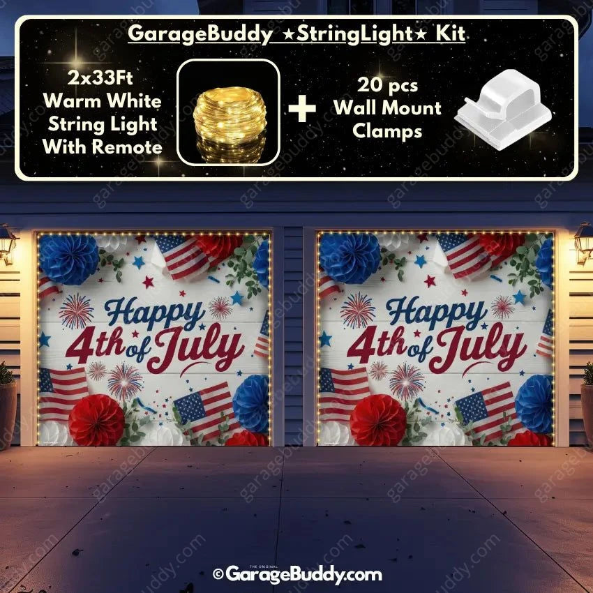Happy 4th of July | Patriotic Garage Door Cover