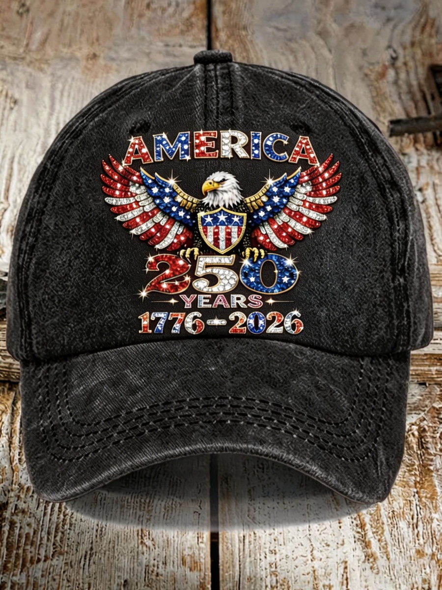American 250th Anniversary Rhinestone Design Hat