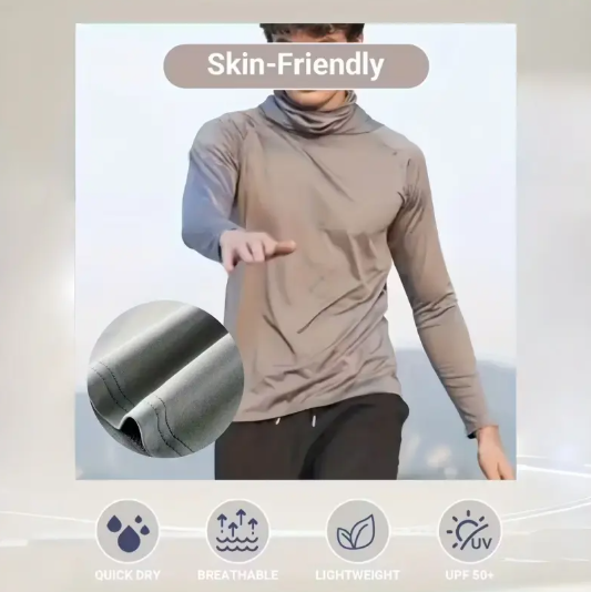 Men's Casual Hooded Pullover 6-Pack — Slim Fit, Long Sleeve, UPF Sun Protection, Lightweight & Breathable