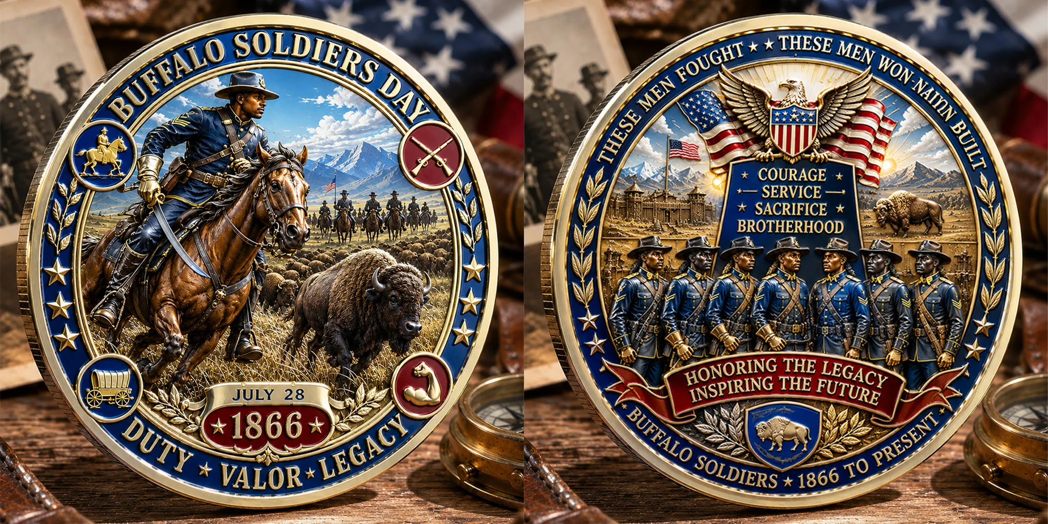 Buffalo Soldiers Day Commemorative Metal Medal