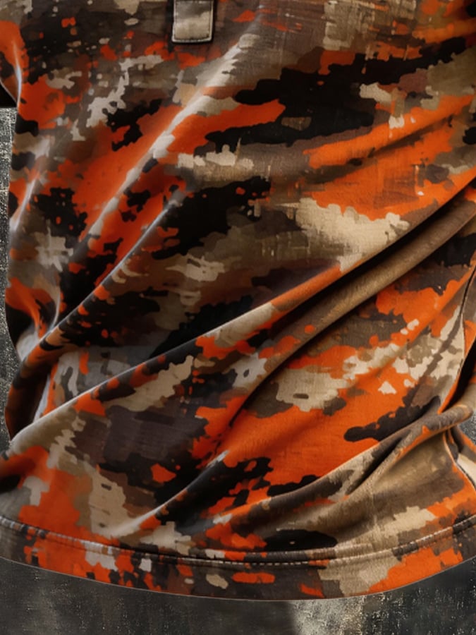 Men's Retro Patriot Camouflage Patchwork T-shirt