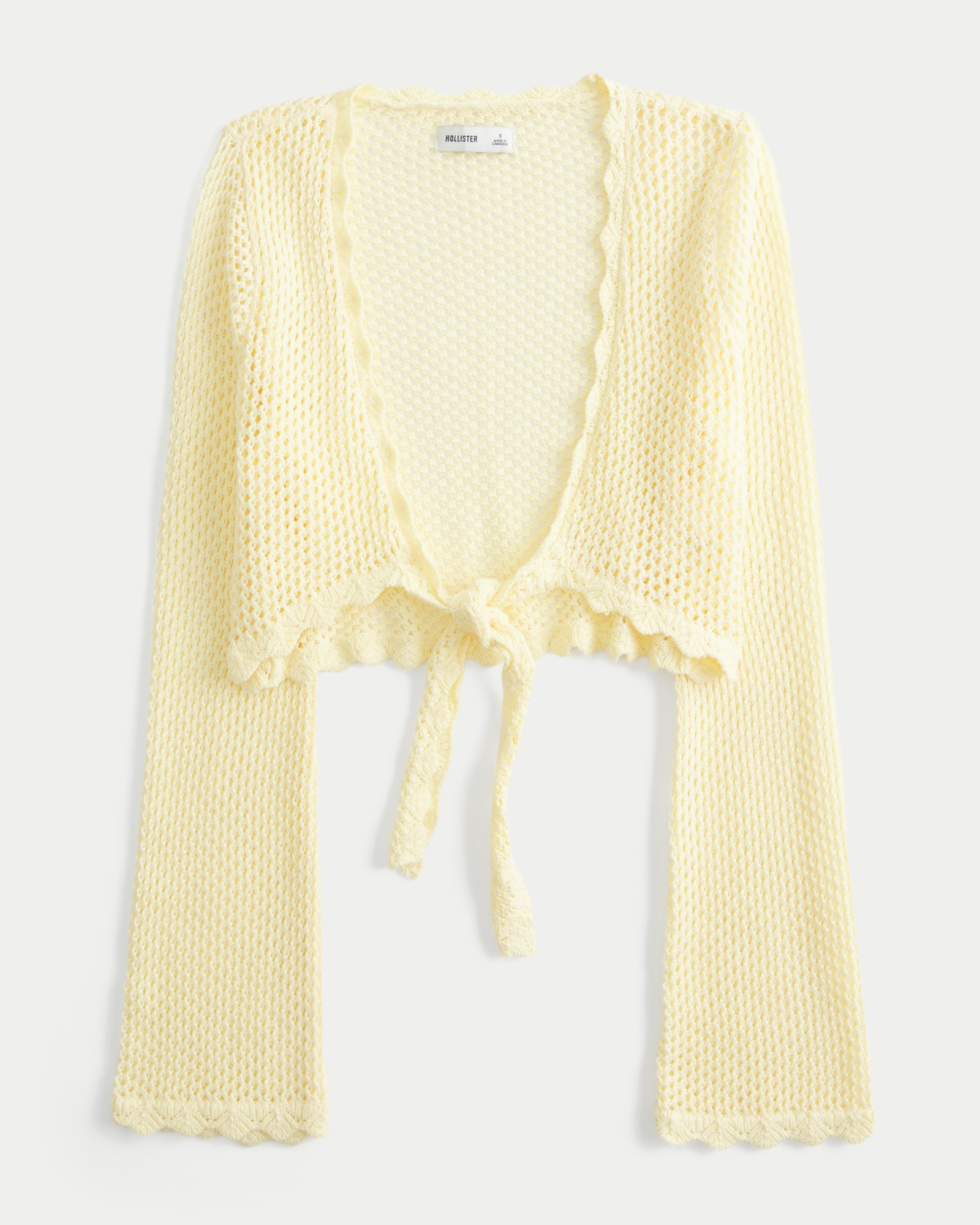Long-Sleeve Tie Front Shrug