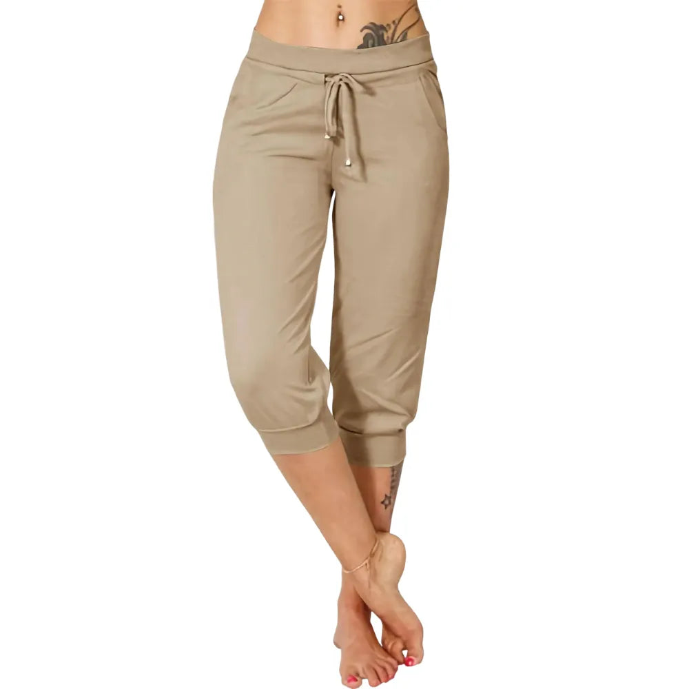 ⚡️Factory wholesale promotion⚡️ Women's Solid-Color Drawstring Waist Cropped Pants