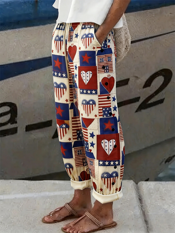 Women's Casual American Love Casual Pants