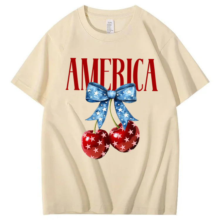 American Flag Cherry Bow T-Shirt