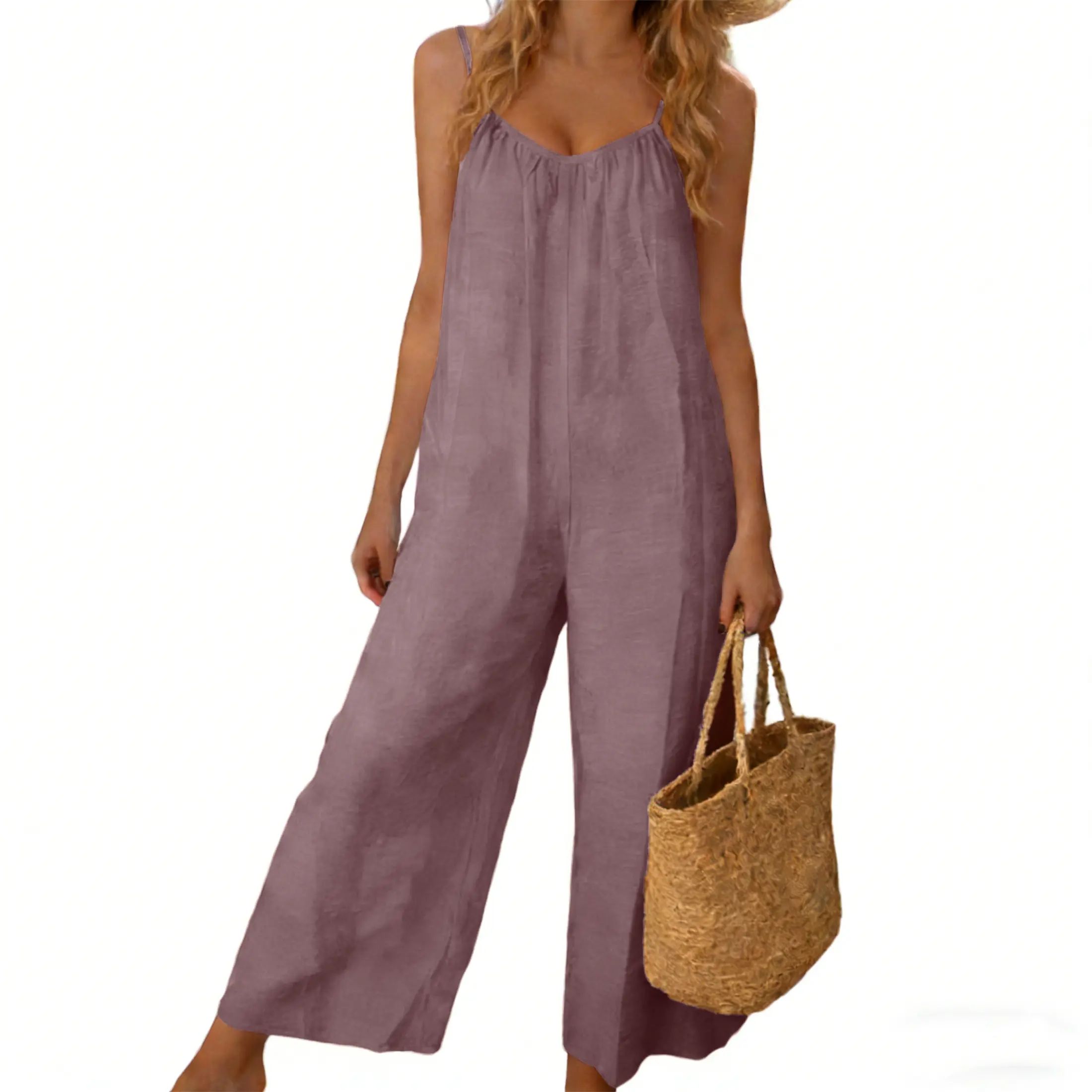 Chic Breeze Open-Back Wide-Leg Jumpsuit