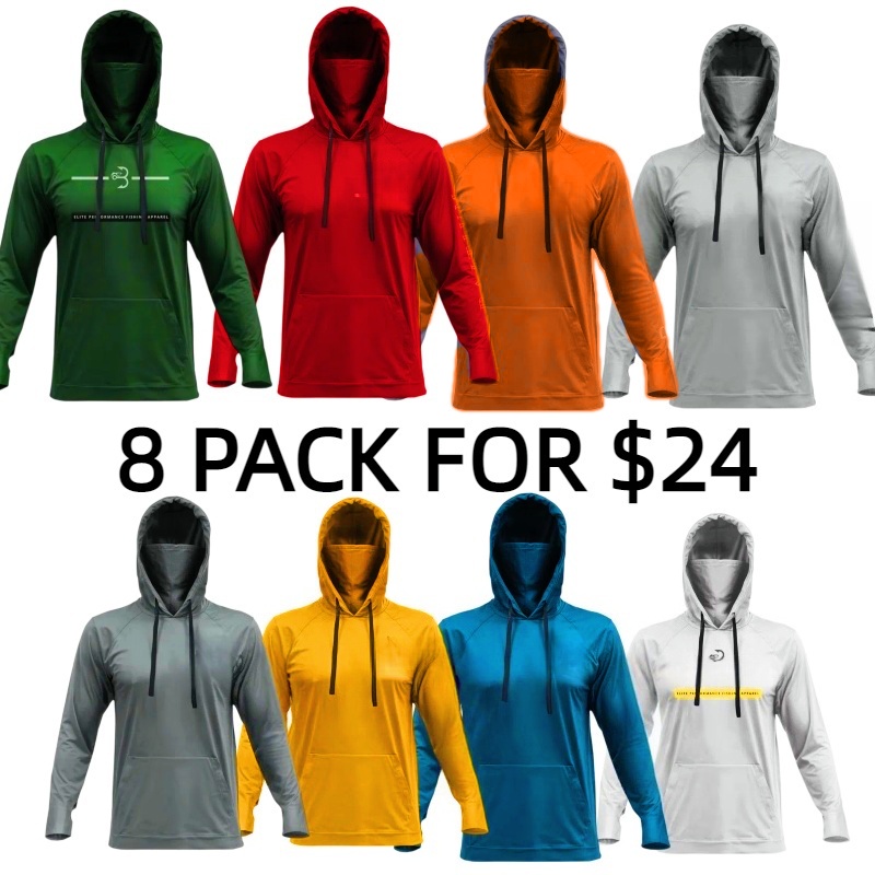 Hooded UPF 50 Long Sleeve with Gaiter - Lightweight, Breathable, Moisture-Wicking