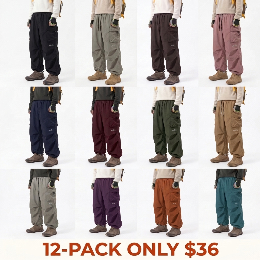 Unisex Loose-Fit Cargo Parachute Pants