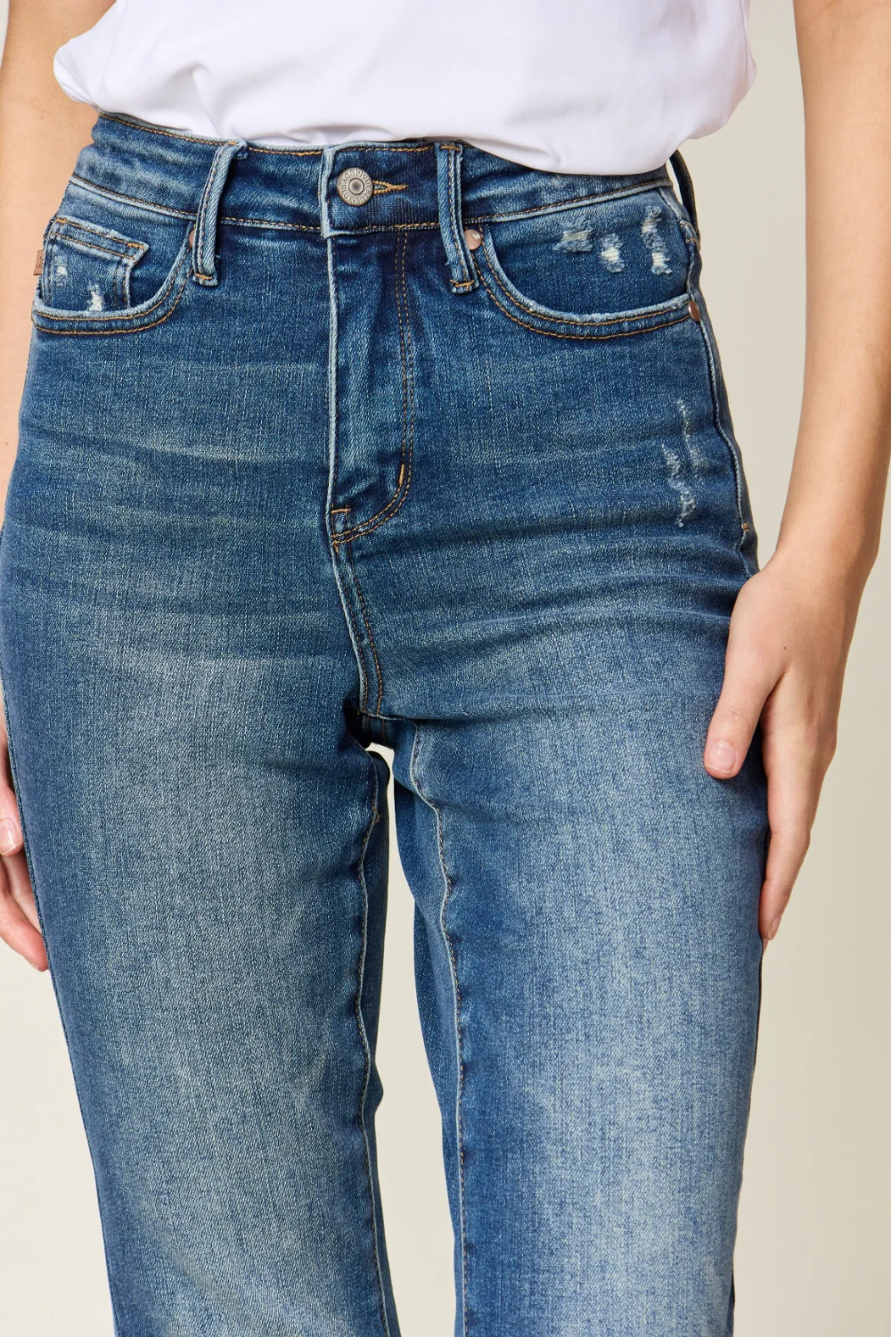 Blue Full Size Tummy Control High Waist Slim Jeans