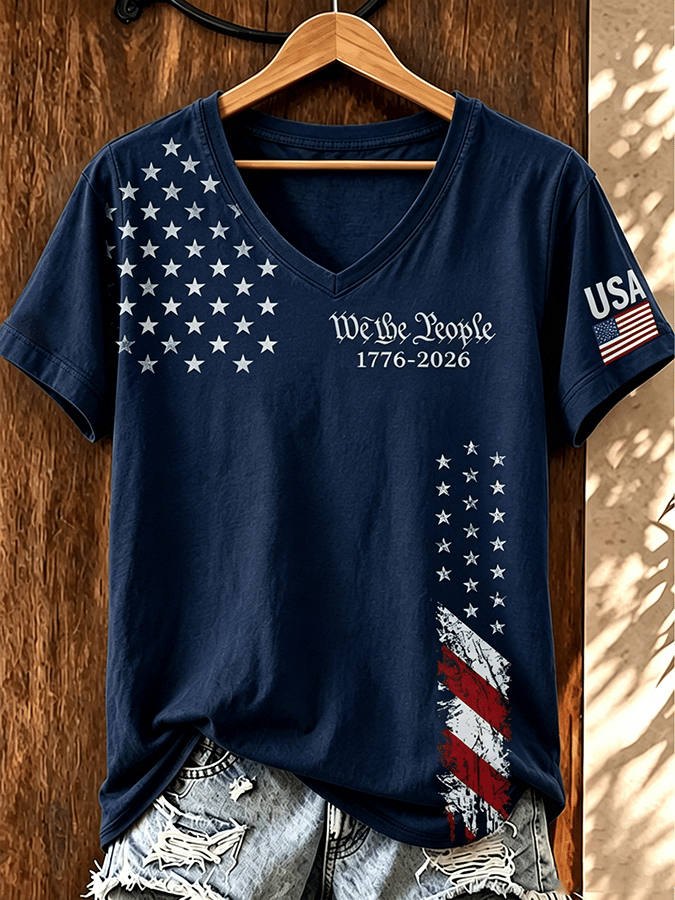 Women's Independence Day Print Casual T-shirt