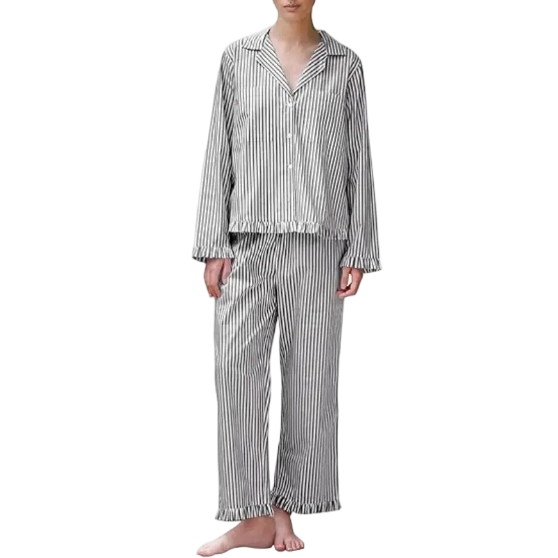 Women's Striped Button-Down Pajama Set