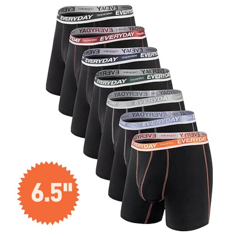 7/21 Counts, Men's Cotton Dual Pouch Everyday Boxer Briefs, Regular Fit Casual Comfy Breathable Bulge Enhancing Shorts for Daily Menswear, Men's Underwear for All Seasons