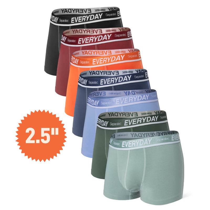 7/21 Counts, Men's Cotton Dual Pouch Everyday Boxer Briefs, Regular Fit Casual Comfy Breathable Bulge Enhancing Shorts for Daily Menswear, Men's Underwear for All Seasons