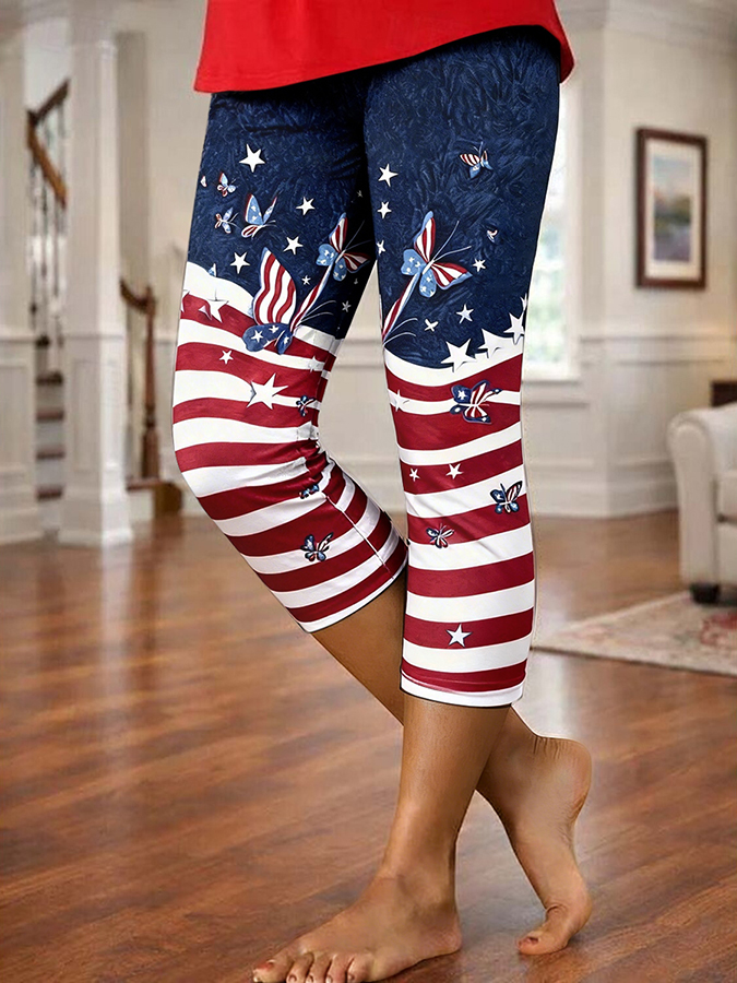 Women's Casual American 250Th Anniversary Printed Pants