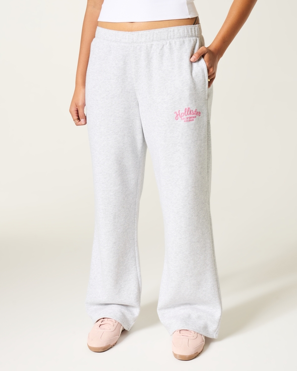 Hollister Feel Good Wide-Leg Logo Graphic Sweatpants