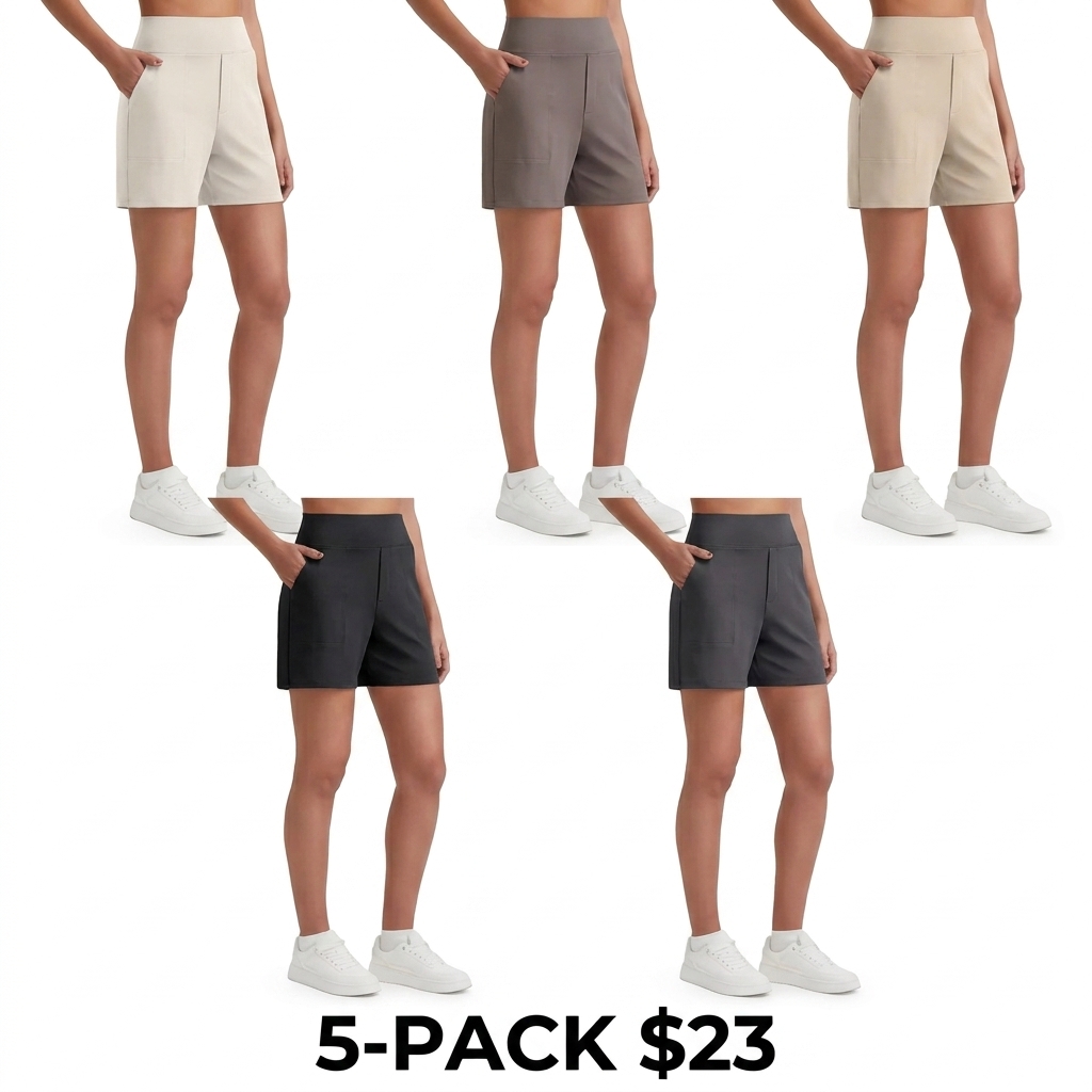 Women's High Waist Wide Leg Yoga Shorts – 4