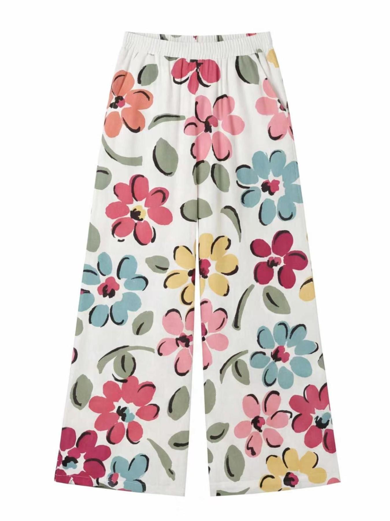 Women's Floral Casual Trousers — Comfortable, Breathable Fabric
