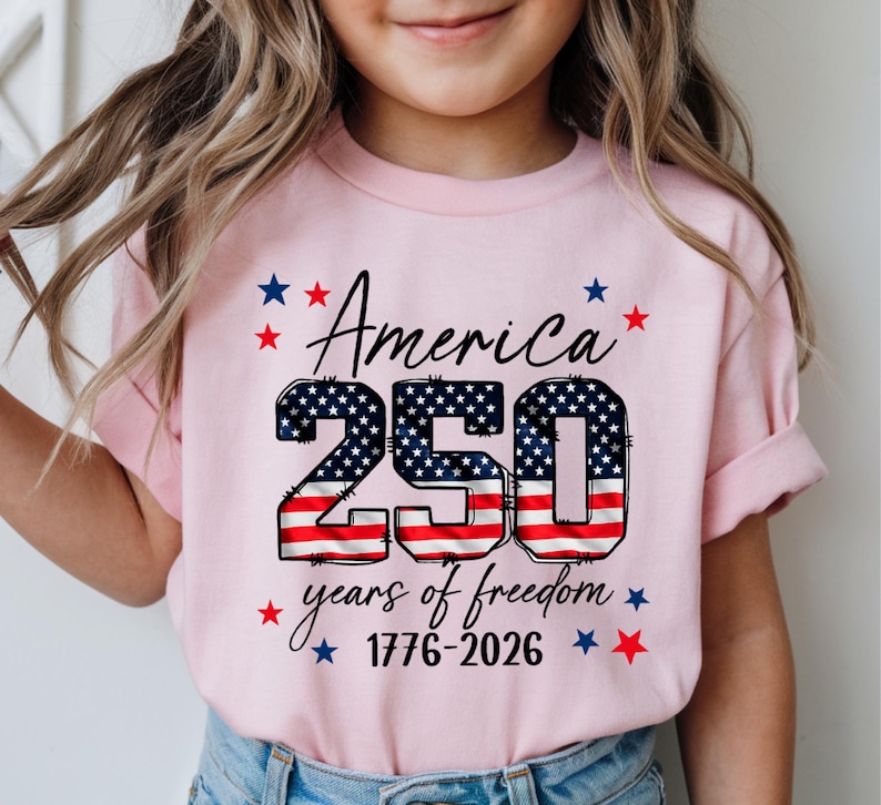 America 250th Anniversary Kids Shirt, United States of Patriotic Flag Toodler Tee, 4th of July T-Shirt, 250 Years of Independence Top