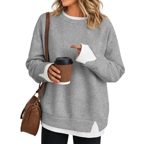 Women's faux-layered style sweatshirt