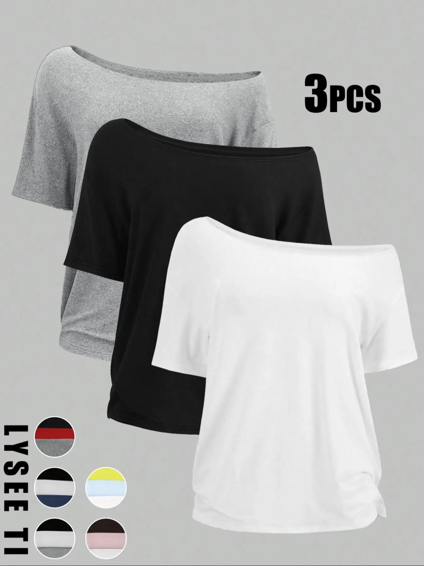 🔥🔥Women's Solid Color Tee, Casual Basic Essential Short Sleeve T-shirt Top