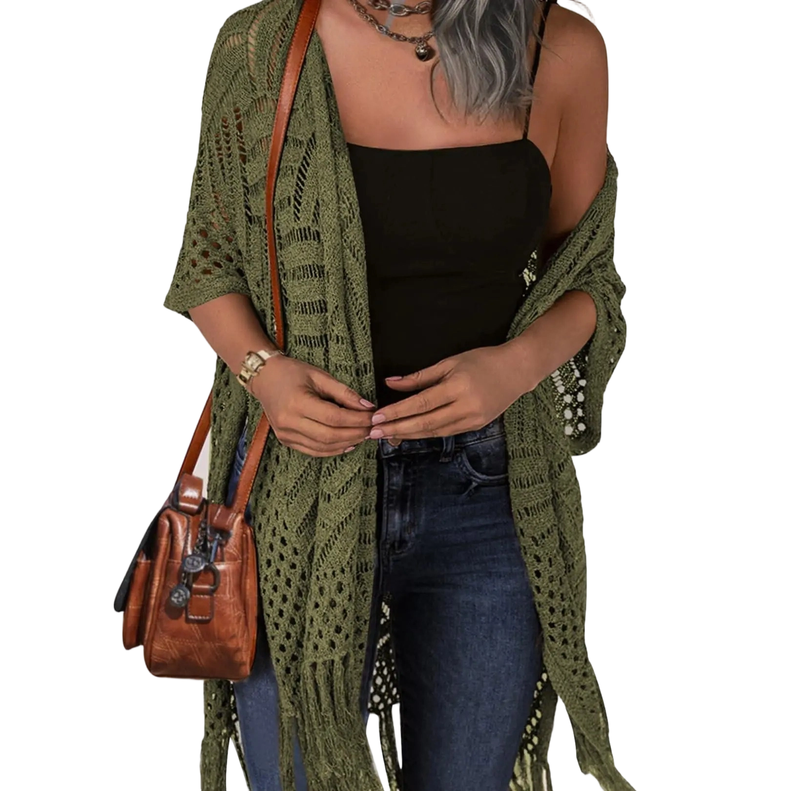 Women's Open Front Kimono Cardigan