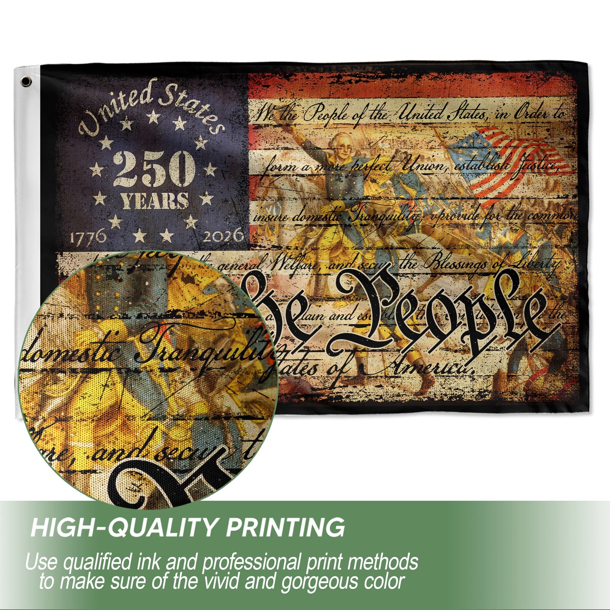 250 Years of Freedom “We The People” Double-Sided House Flag – Patriot