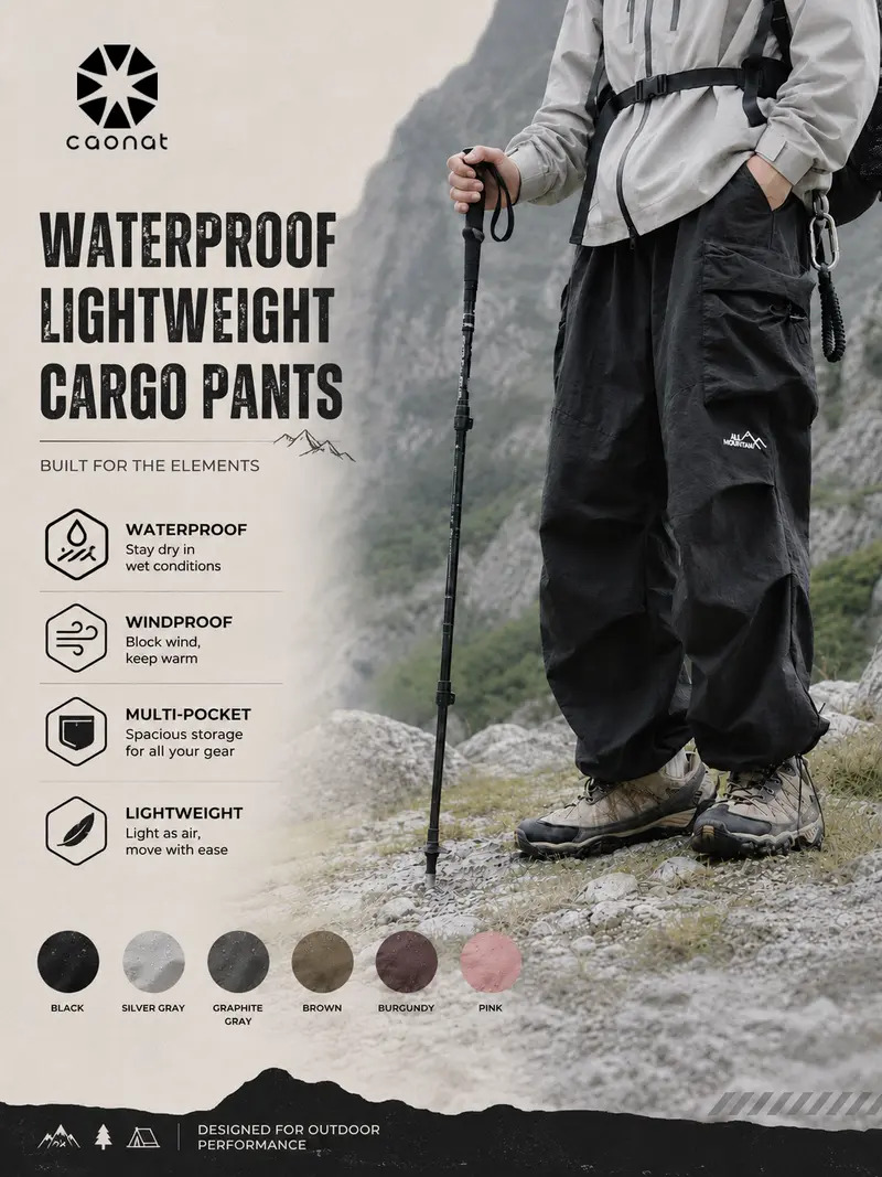 Unisex Loose-Fit Cargo Parachute Pants