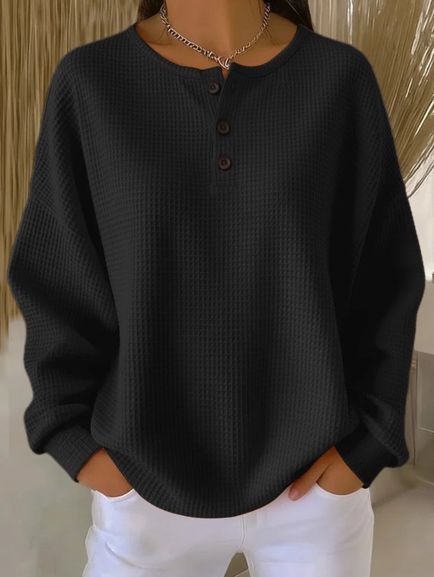 Loose Simple Crew Neck Plain T-Shirt