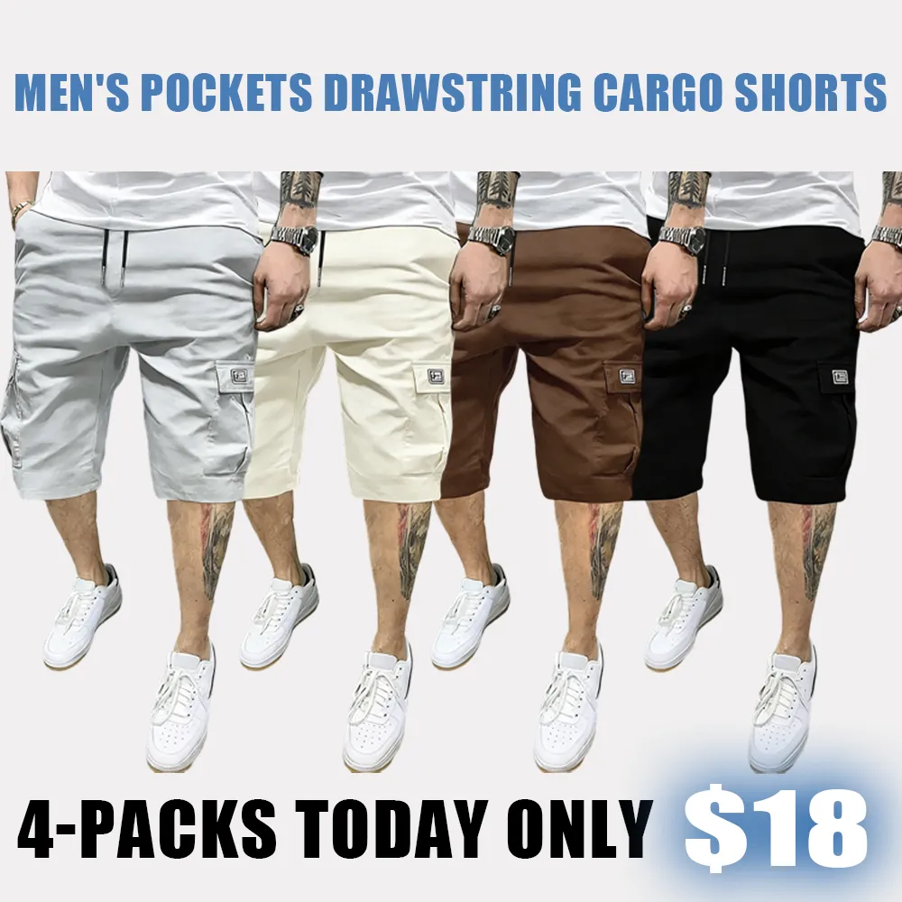 🔥Men's Pockets Drawstring Cargo Shorts
