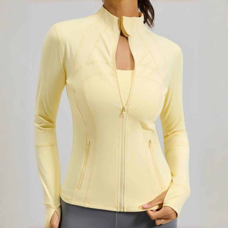 Women’s Soft Blue Full Zip Athletic Jacket – Slim Fit Activewear