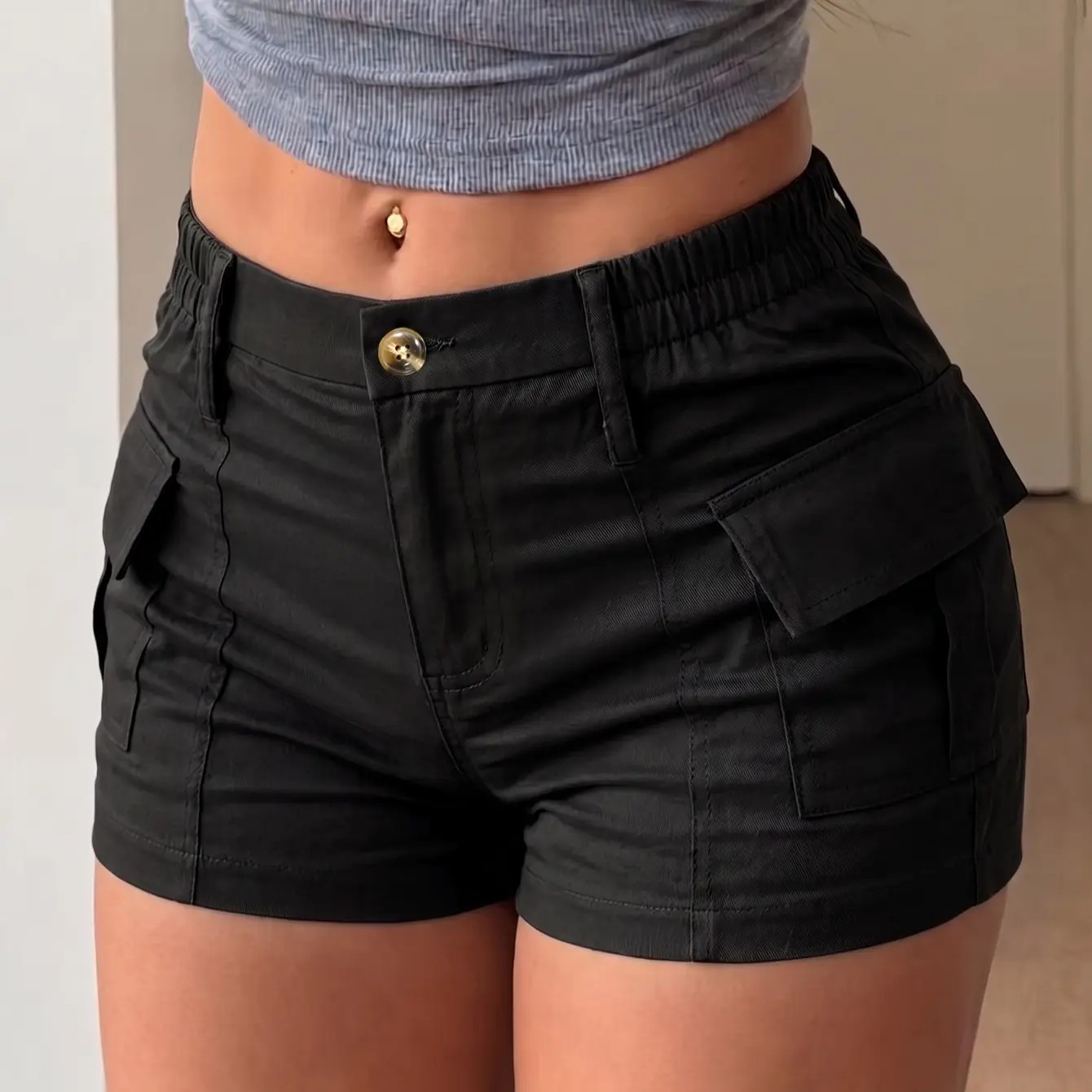 Women's Vintage Cargo Shorts with Pockets