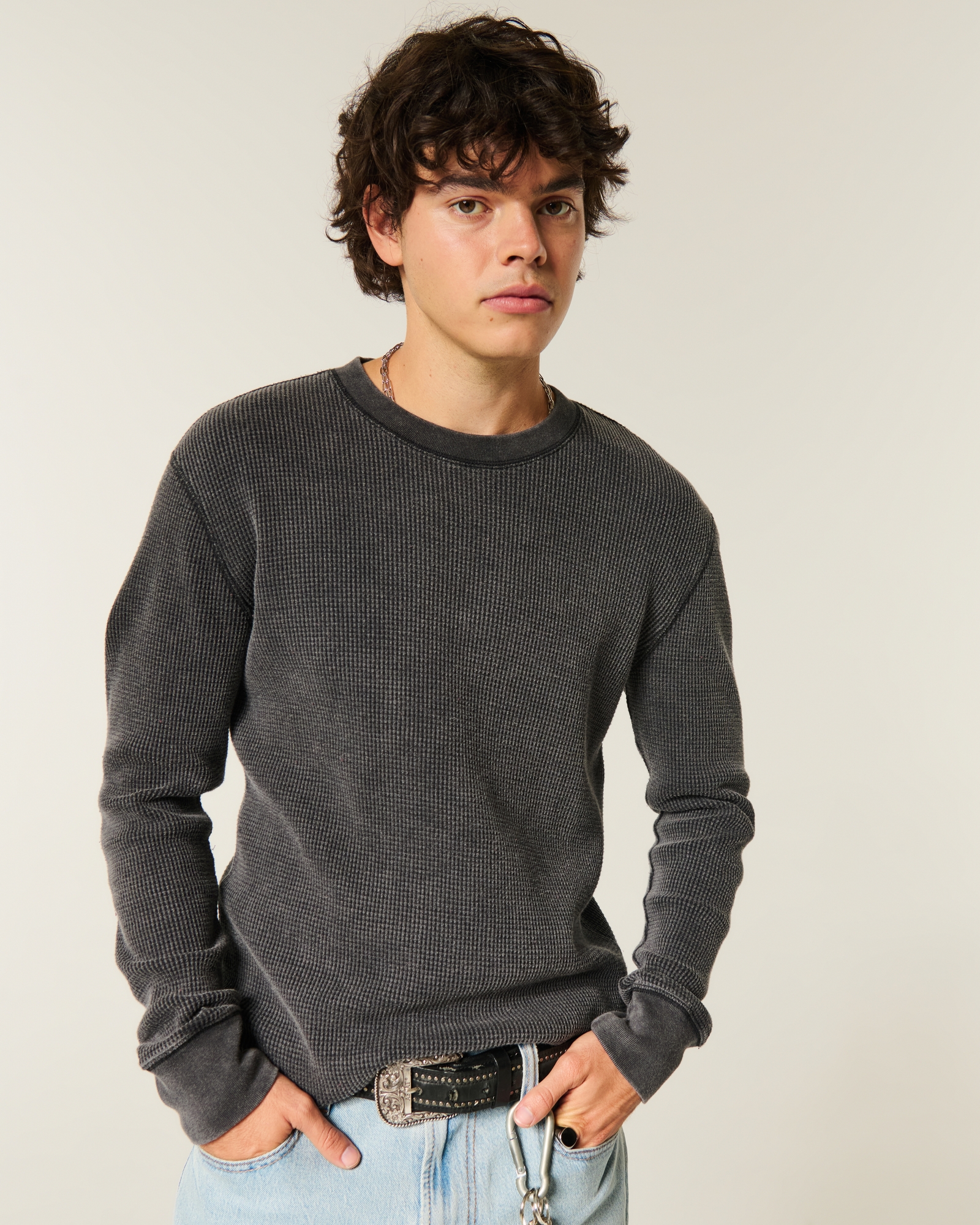 Relaxed Thermal Long-Sleeve Camo Crew Shirt