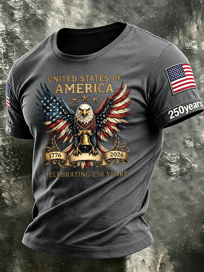 Men'S America Flag Printed Casual T-Shirt