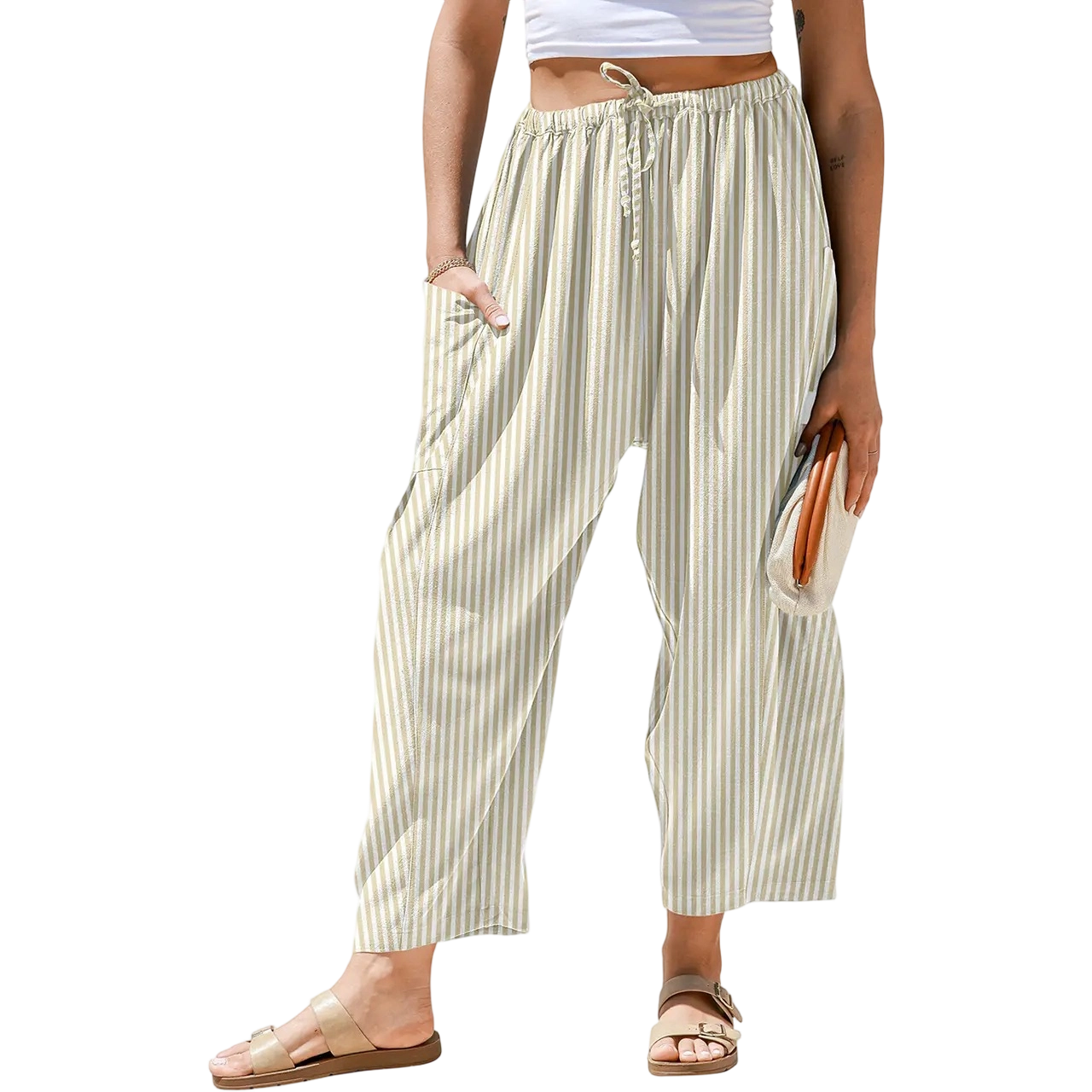 Women's SS26 Wide Leg Gingham Plaid Pants