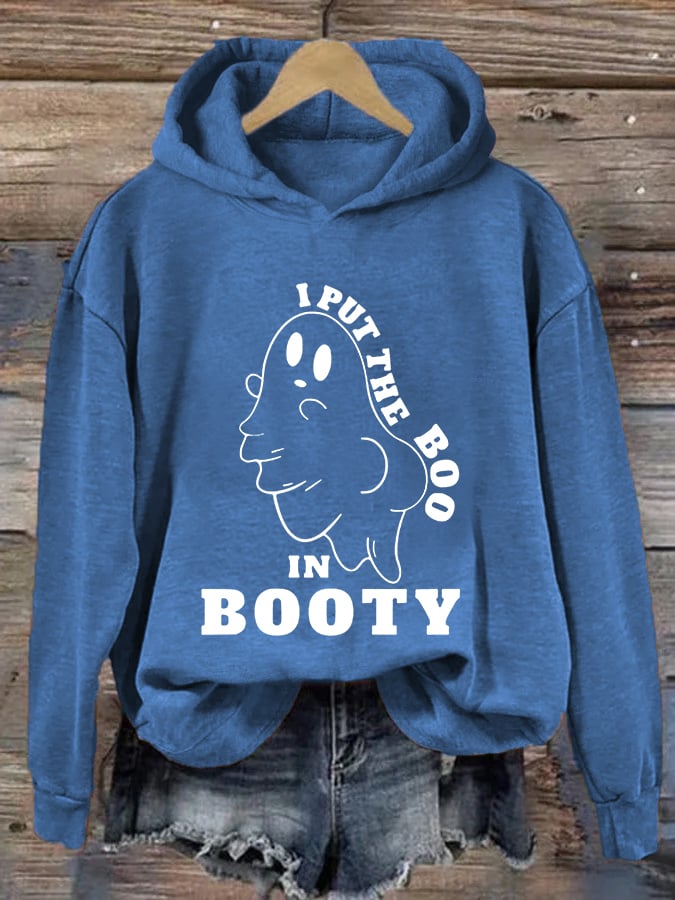 Women's Funny Halloween I Put The Boo in Booty Casual Hoodie