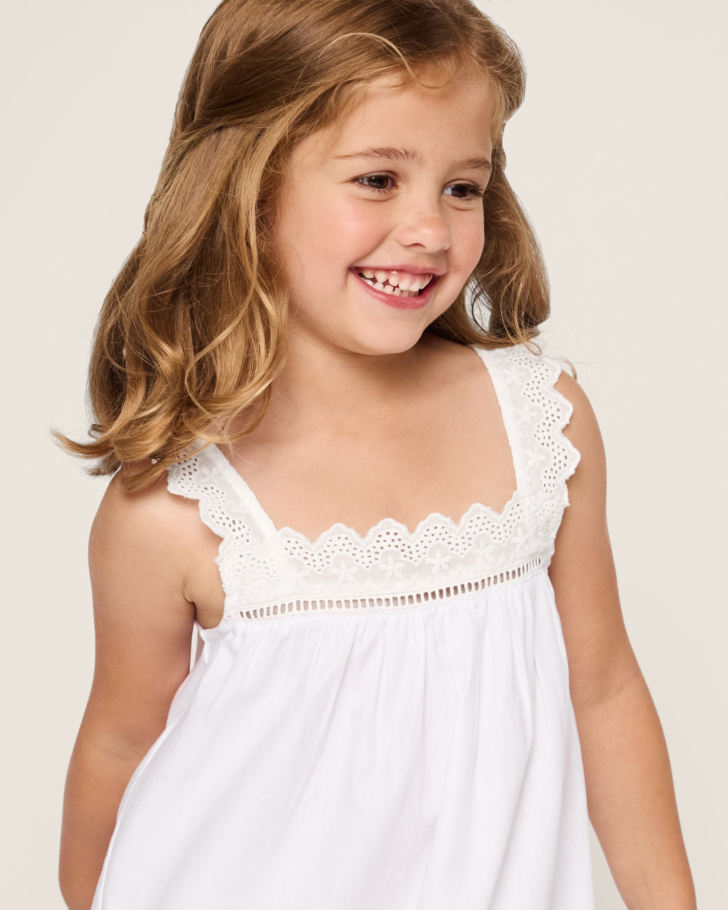 Girl's Twill Esme Nightgown in White