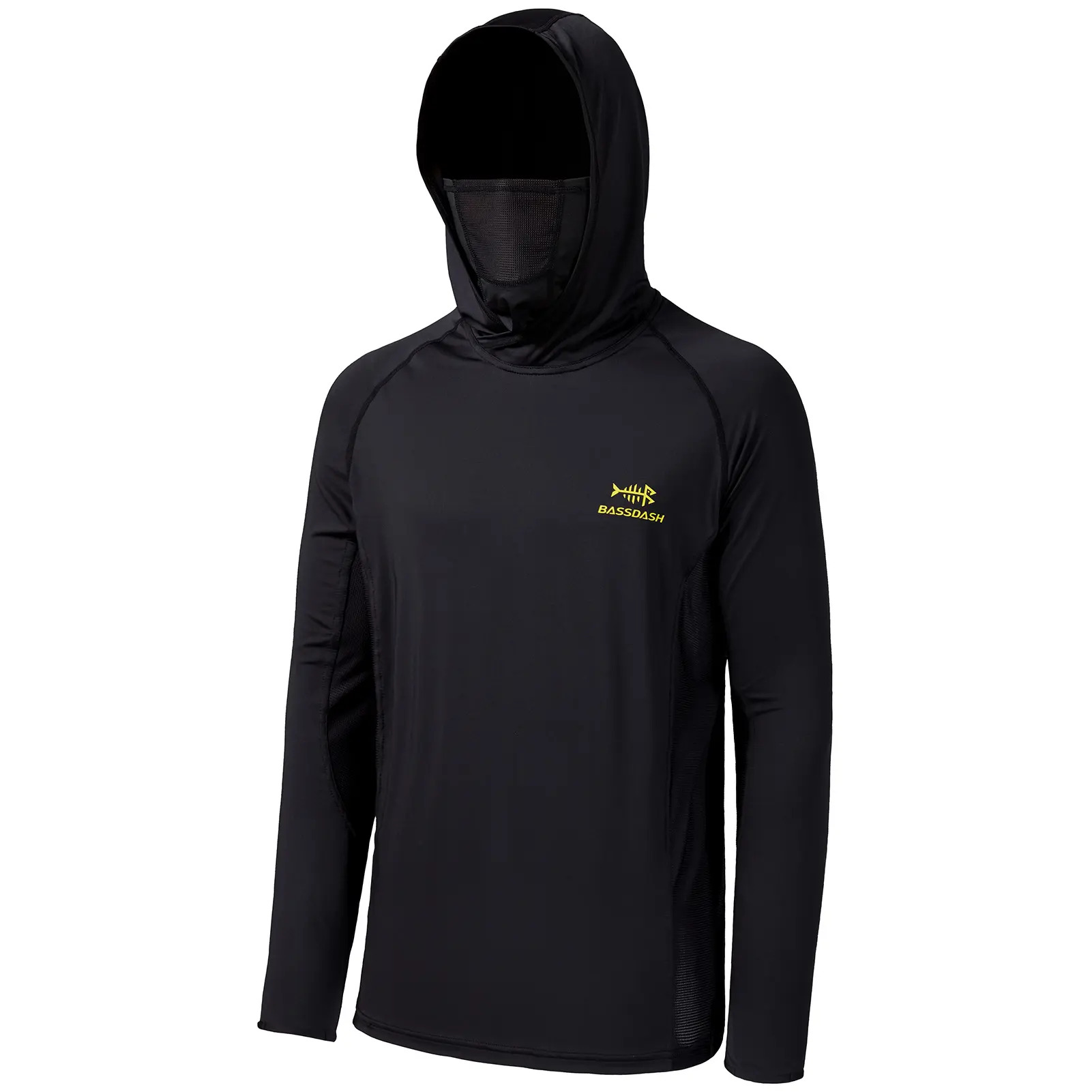 UPF 50+ Men’s Long Sleeve Fishing Shirt with Mask UV Neck Gaiter Hoodie