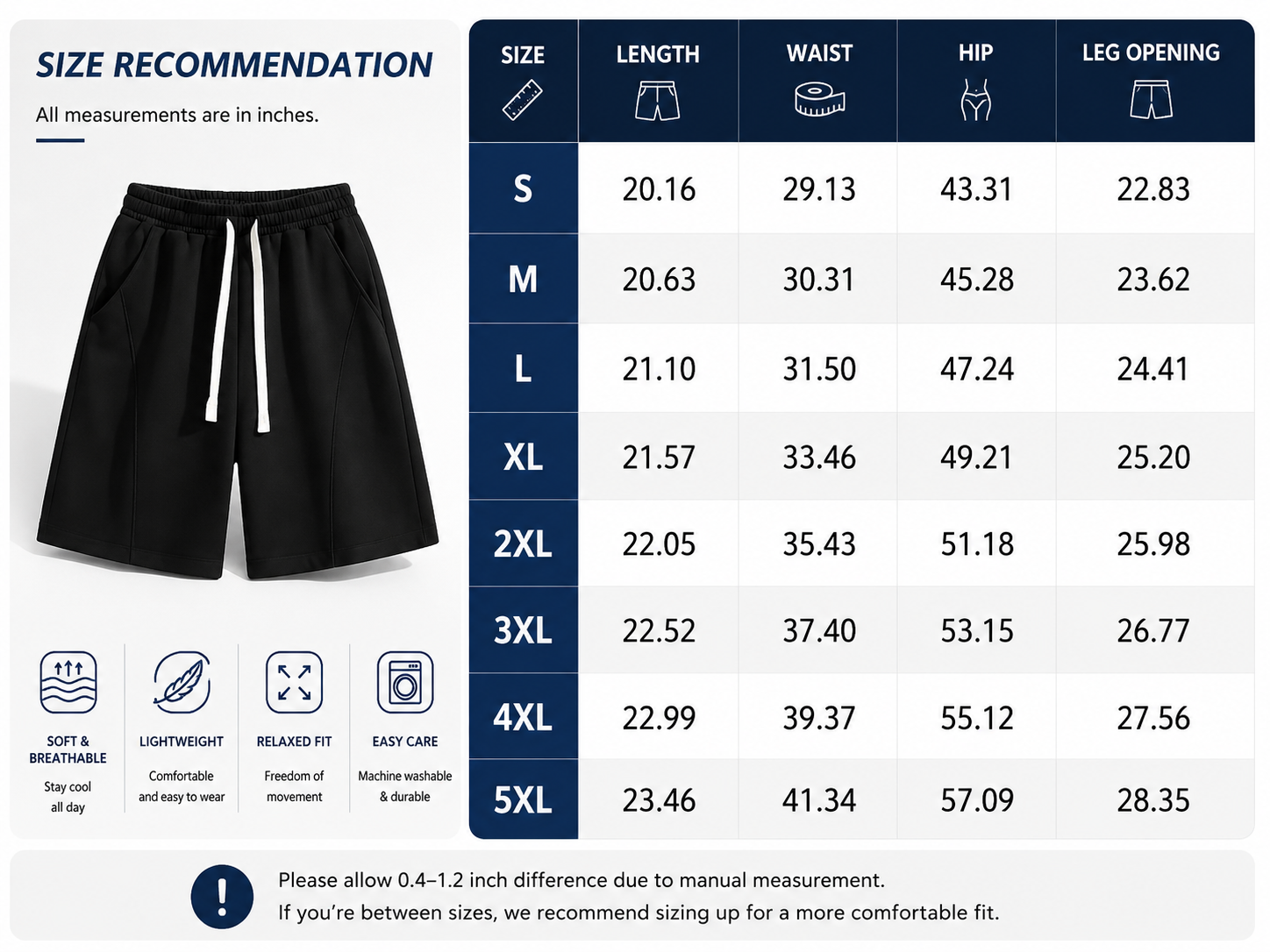 Men's Solid Pocket Waist Shorts, Lightweight Breathable Shorts