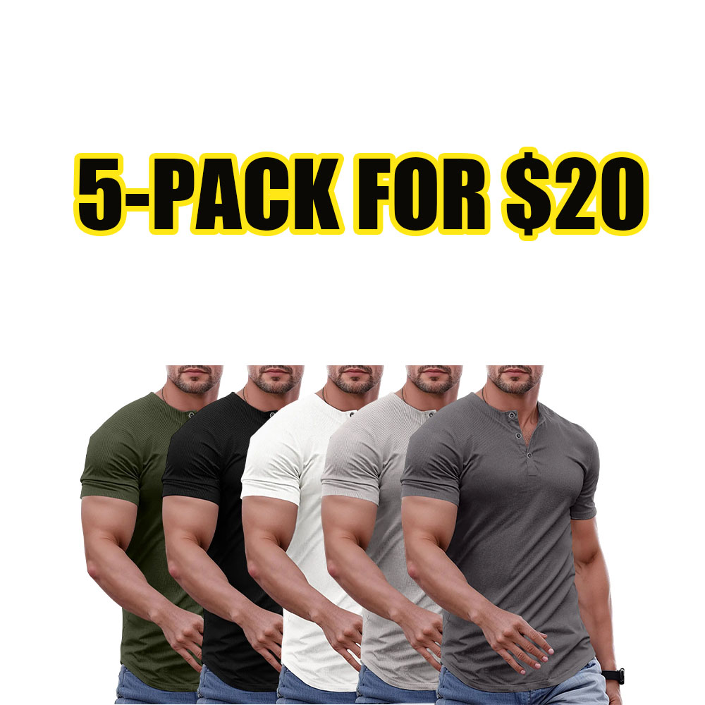 Men's Muscle Fit Henley Performance Tee
