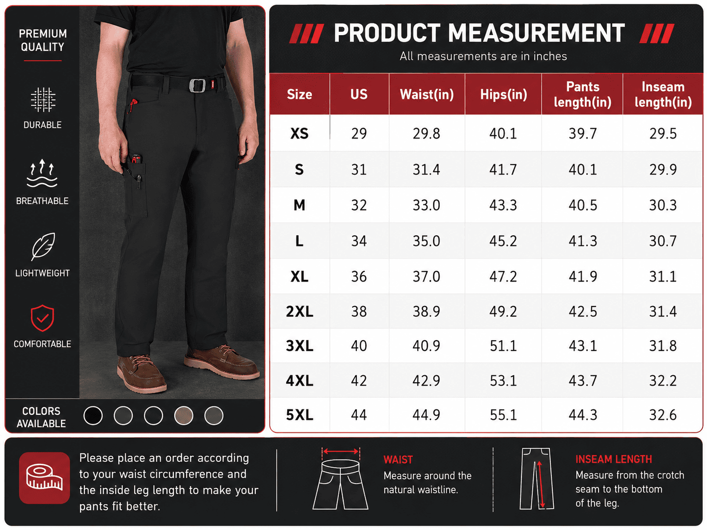 Men's 8-PACK FREEFLEX Tech Work Pants with 7 Pockets
