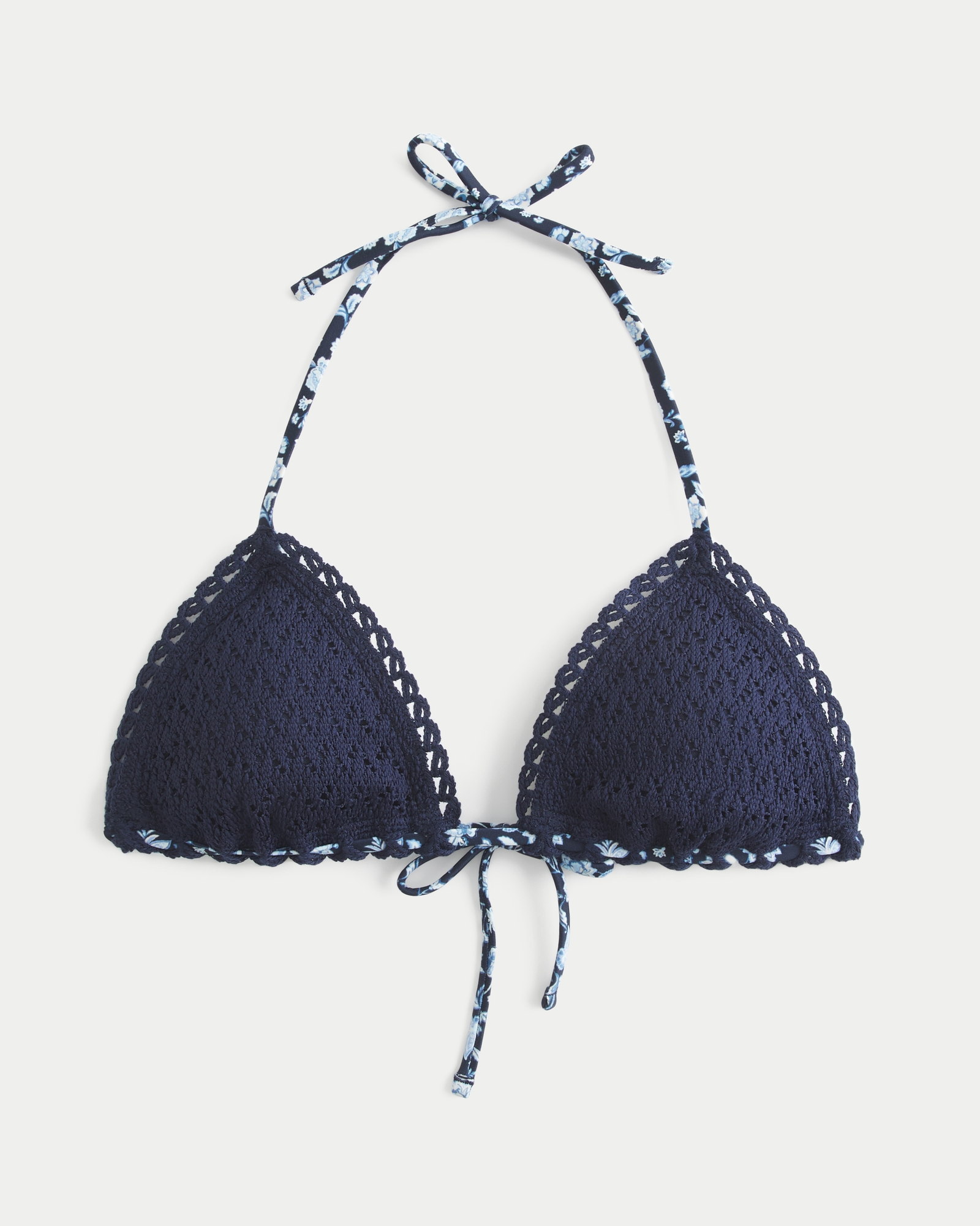 Stitched Trim Triangle Bikini Top