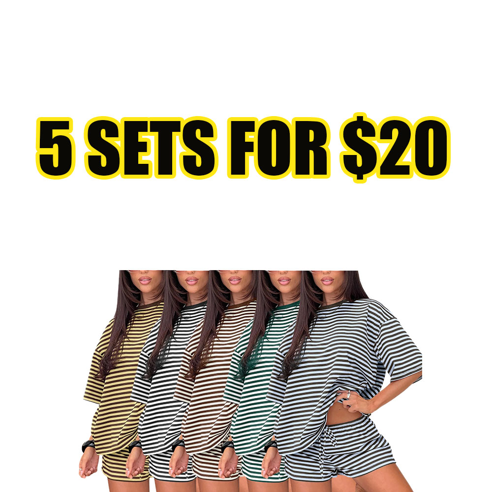 Women's Coastal Stripe Lounge Set