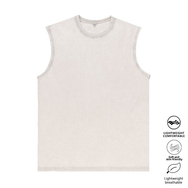 3-Pack Vintage Acid Wash Tank Tops, Heavyweight Cotton Unisex Sleeveless Shirts