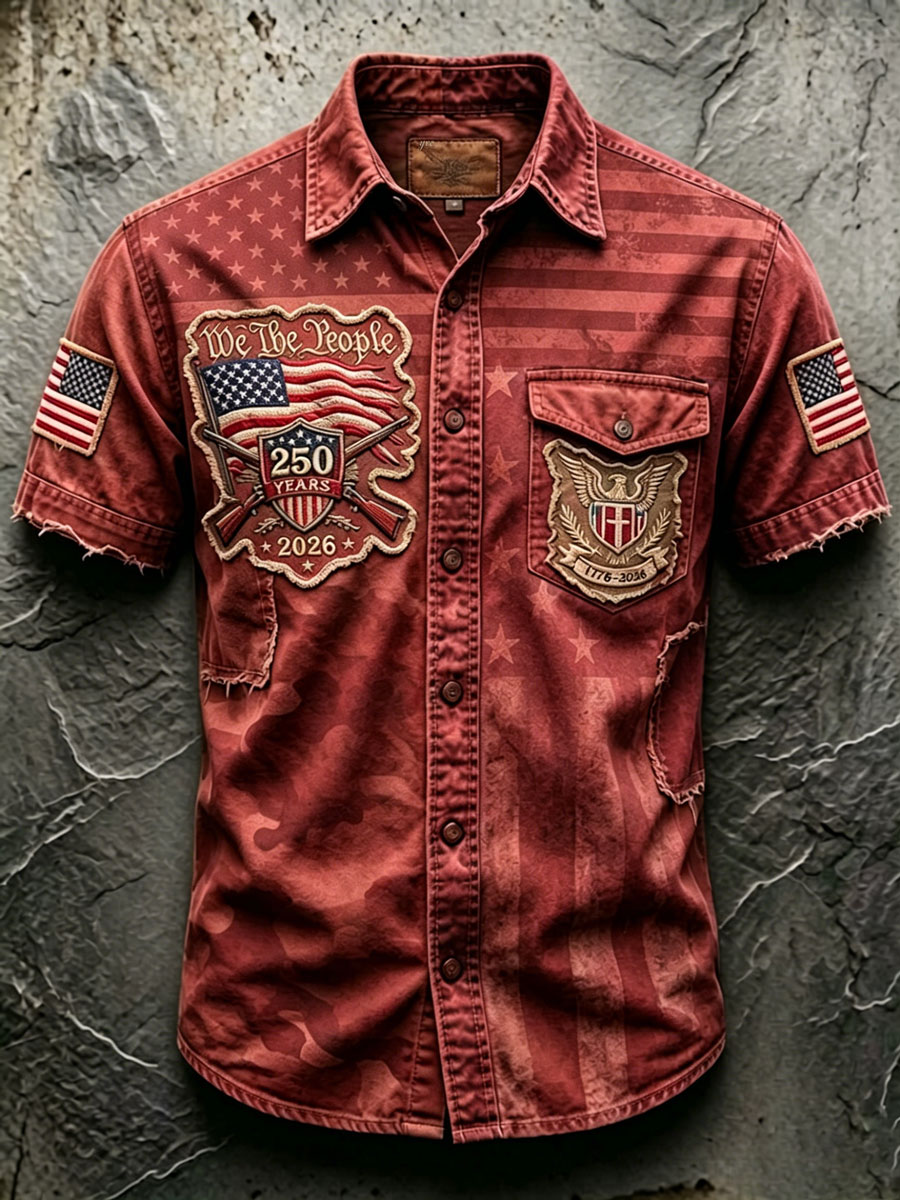 Men'S 250Th Anniversary National Faith Print  Shirt