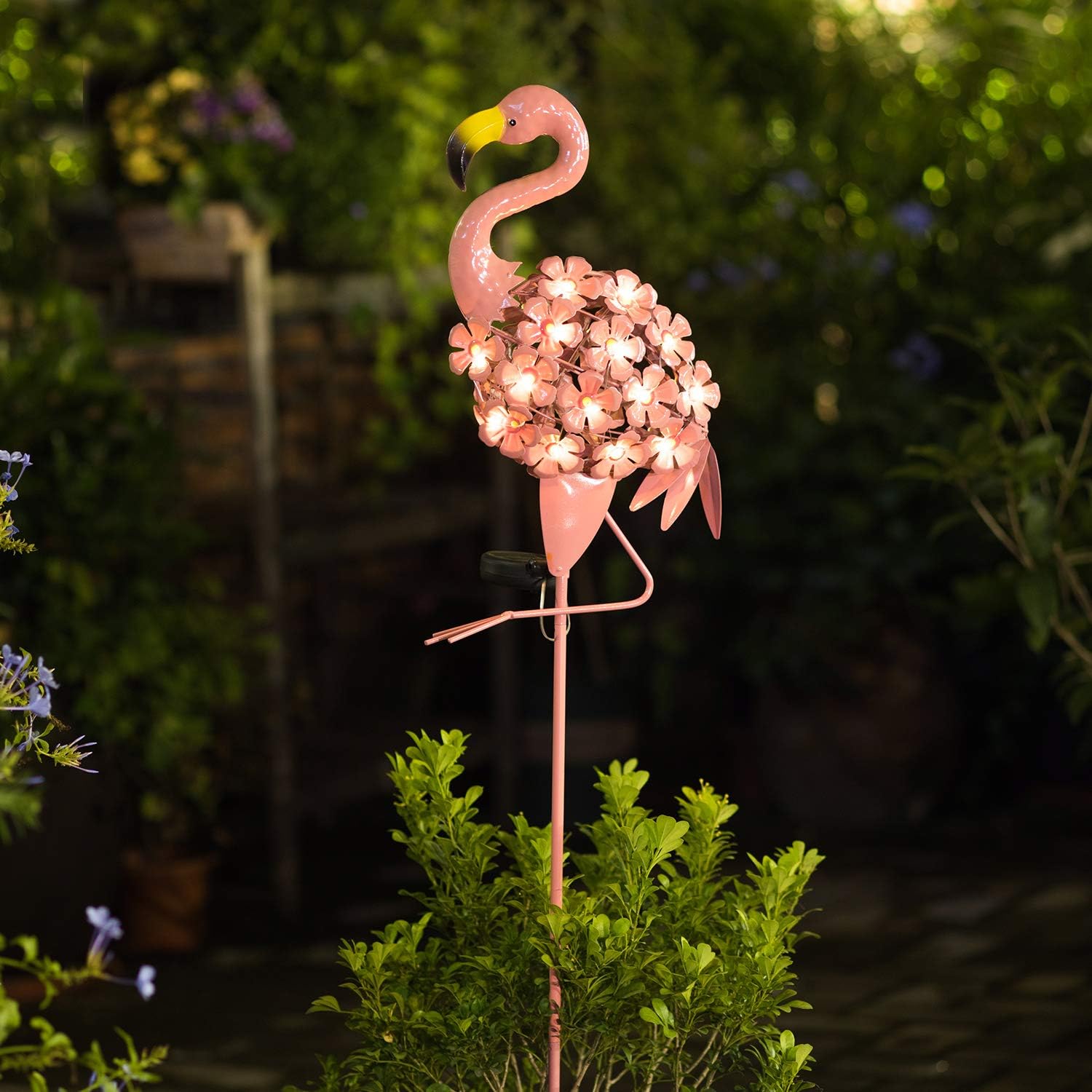 Pink Solar Flamingo Garden Ground Plug Decoration