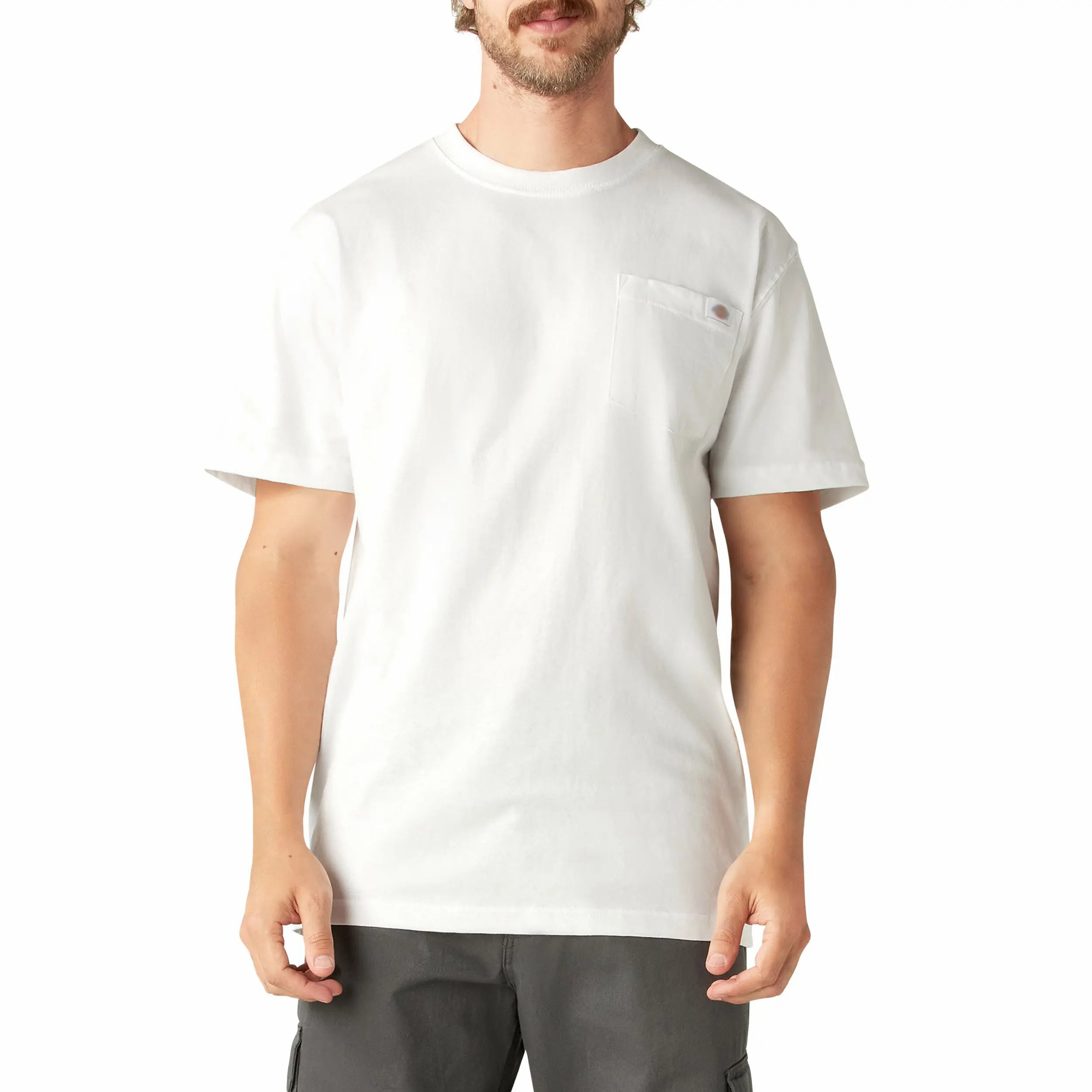 Men's Heavyweight Short Sleeve Pocket Tee – 100% Cotton Relaxed Fit Workwear Shirt