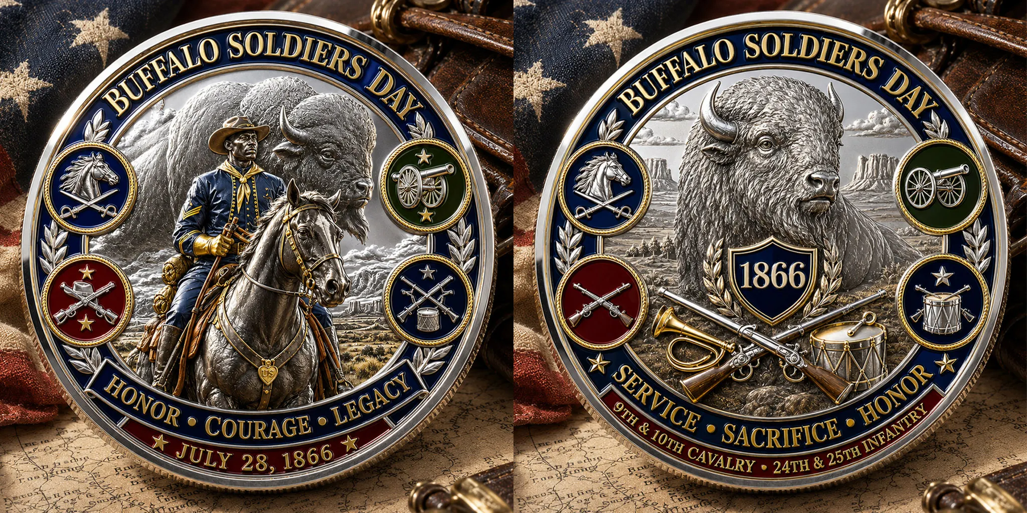 Buffalo Soldiers Day Commemorative Metal Medal