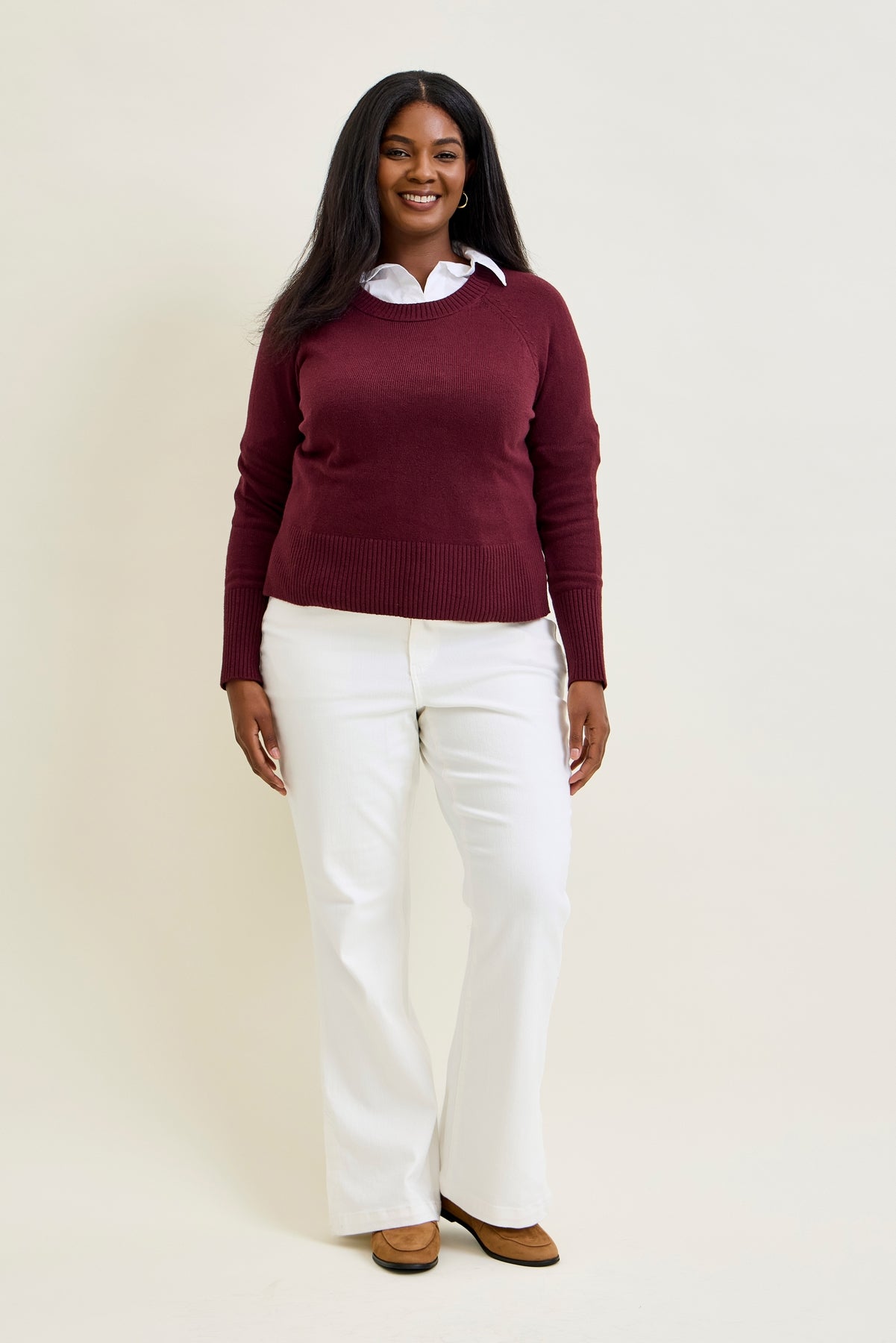 Lara White Slim Boot with Side Slit - PLUS