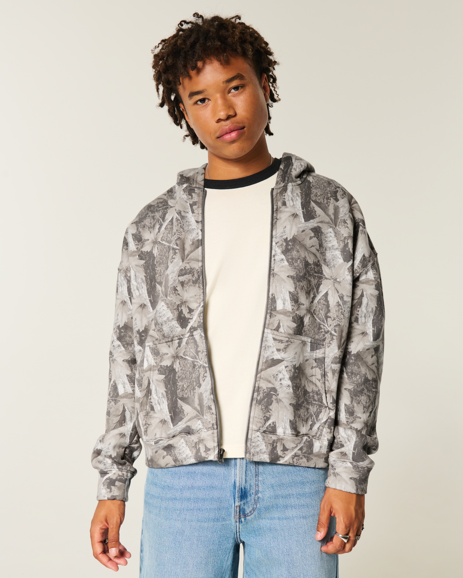 Boxy Zip-Up Hoodie